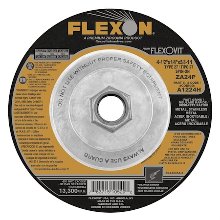Flexovit DEPRESSED CENTER GRINDING WHEEL A1224H